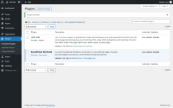Page screenshot: Plugins ‹ Test site — WordPress