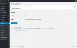 Page screenshot: Settings &rarr; Pixabay Images
