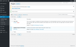 Page screenshot: Plugins &lsaquo; Test site &mdash; WordPress