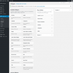 Page screenshot: Widgets ‹ Test site — WordPress