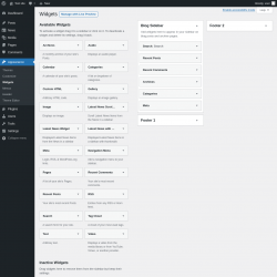 Page screenshot: Widgets ‹ Test site — WordPress