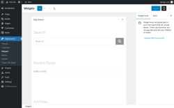 Page screenshot: Widgets ‹ Test site — WordPress
