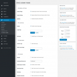 Page screenshot: Appearance &rarr;  Admin Theme