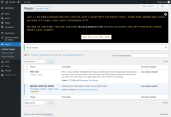 Page screenshot: Plugins ‹ Test site — WordPress