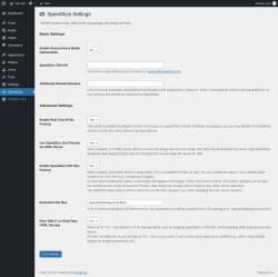 Page screenshot: SpeedSize