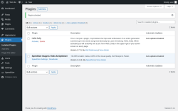 Page screenshot: Plugins ‹ Test site — WordPress