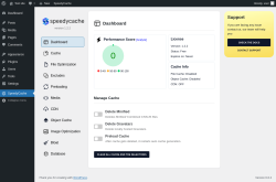 Page screenshot: SpeedyCache