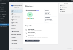 Page screenshot: SpeedyCache