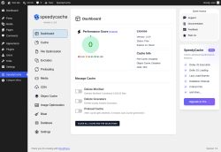 Page screenshot: SpeedyCache