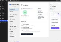 Page screenshot: SpeedyCache