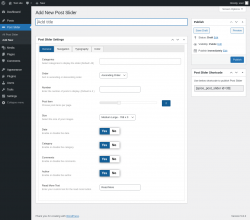 Page screenshot: Post Slider → Add New
