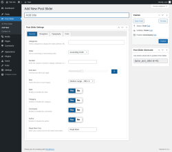 Page screenshot: Post Slider → Add New