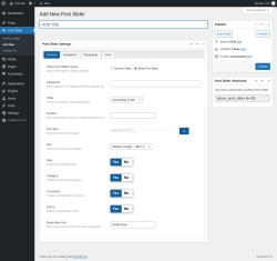 Page screenshot: Post Slider → Add New