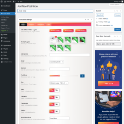 Page screenshot: Post Slider → Add New