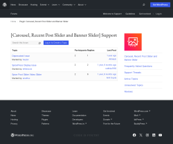 Page screenshot: Post Slider → Support Forum