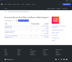 Page screenshot: Post Slider → Support Forum