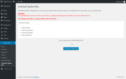 Page screenshot: Spider FAQ &rarr; Uninstall Spider FAQ