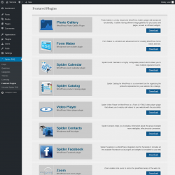 Page screenshot: Spider FAQ &rarr; Featured Plugins