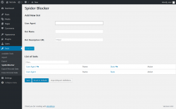 Page screenshot: Tools → SpiderBlocker