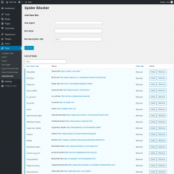 Page screenshot: Tools → SpiderBlocker