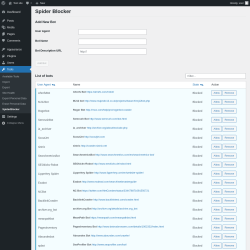 Page screenshot: Tools → SpiderBlocker