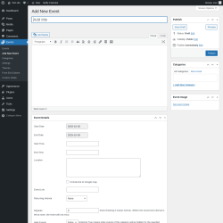 Page screenshot: Events → Add New Event
