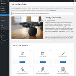 Page screenshot: Appearance → Import Demo Data
