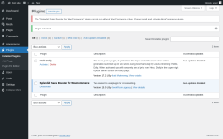 Page screenshot: Plugins ‹ Test site — WordPress