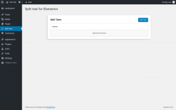 Page screenshot: Split test