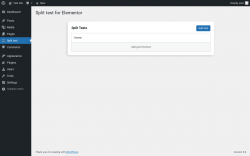 Page screenshot: Split test