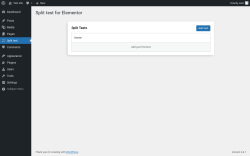 Page screenshot: Split test