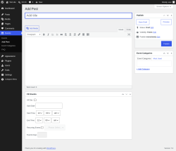 Page screenshot: Events &rarr; Add Post