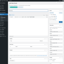 Page screenshot: Events → Add New Event