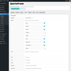 Page screenshot: SportsPress → Teams
