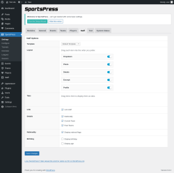Page screenshot: SportsPress → Staff