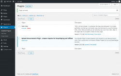 Page screenshot: Plugins ‹ Test site — WordPress