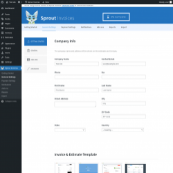 Page screenshot: Sprout Invoices → General Settings