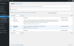 Page screenshot: Plugins &lsaquo; Test site &mdash; WordPress