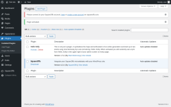 Page screenshot: Plugins &lsaquo; Test site &mdash; WordPress