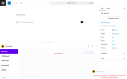 Page screenshot: Add Post ‹ Test site — WordPress