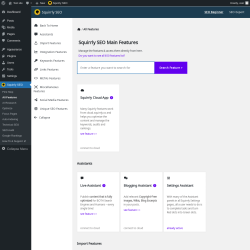 Page screenshot: Squirrly SEO → All Features