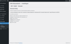 Page screenshot: SRA Nieuwsbank &rarr; Instellingen &rarr; Shortcodes