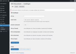 Page screenshot: SRA Nieuwsbank &rarr; Instellingen