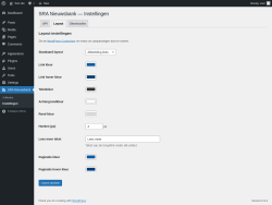 Page screenshot: SRA Nieuwsbank &rarr; Instellingen &rarr; Layout