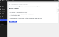 Page screenshot: SSL Zen &rarr; Affiliation