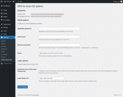 Page screenshot: Settings &rarr; SSO for Azure AD