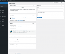 Page screenshot: Dashboard ‹ Test site — WordPress