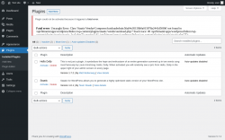 Page screenshot: Plugins ‹ Test site — WordPress