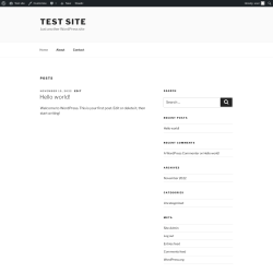 Page screenshot: Test site – Just another WordPress site