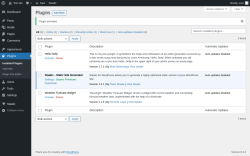 Page screenshot: Plugins ‹ Test site — WordPress